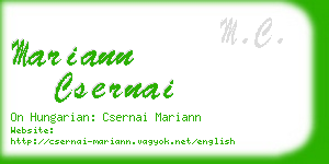 mariann csernai business card